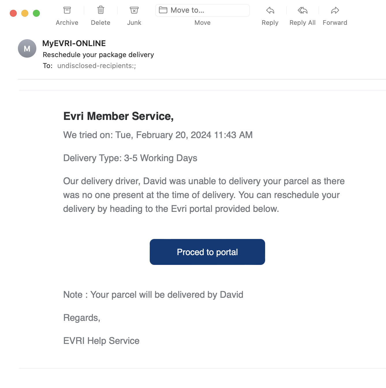 A very convincing scam email