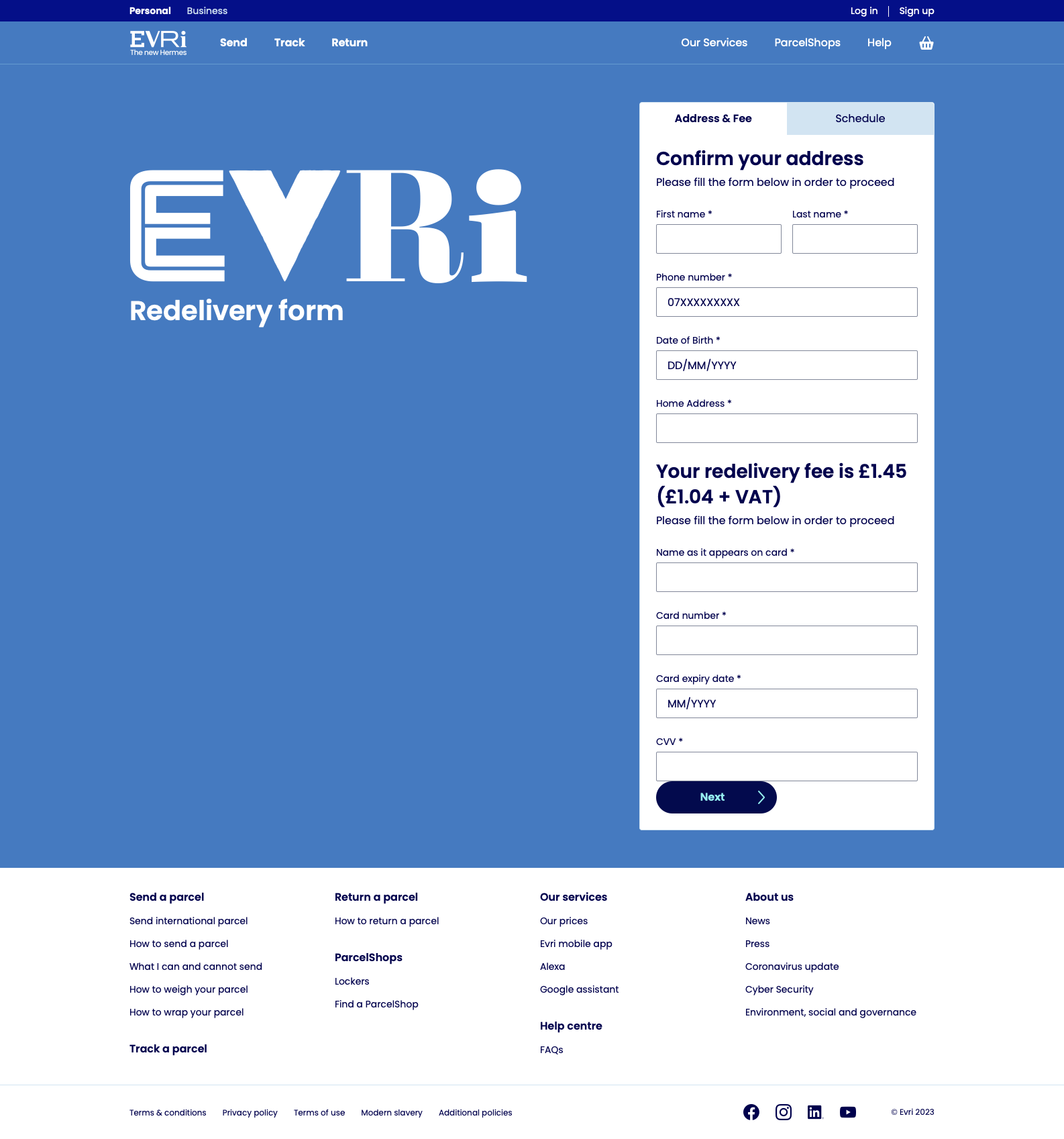 A much less convincing clone of Evri's site